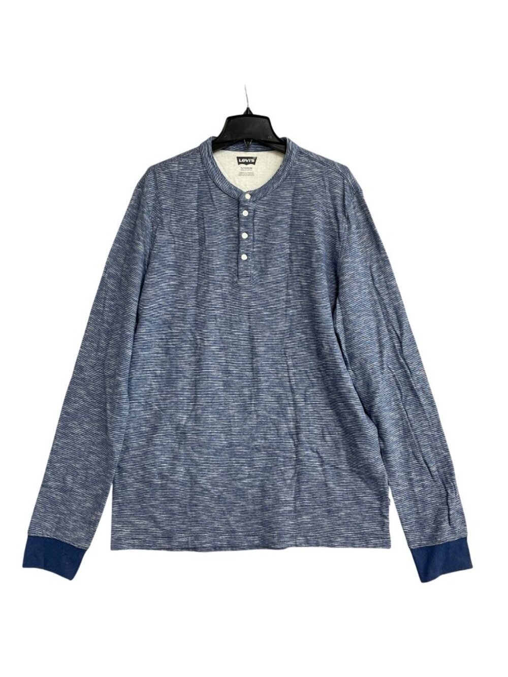 Levi's Men's XLT Blue Long Sleeve Henley Sweatshirt P0561